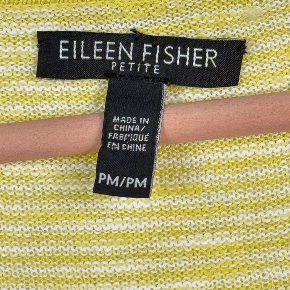 Eileen Fisher Linen/Cotton Long Sleeve Knit Top Sz PM Breathable Beach Coastal - Picture 4 of 12